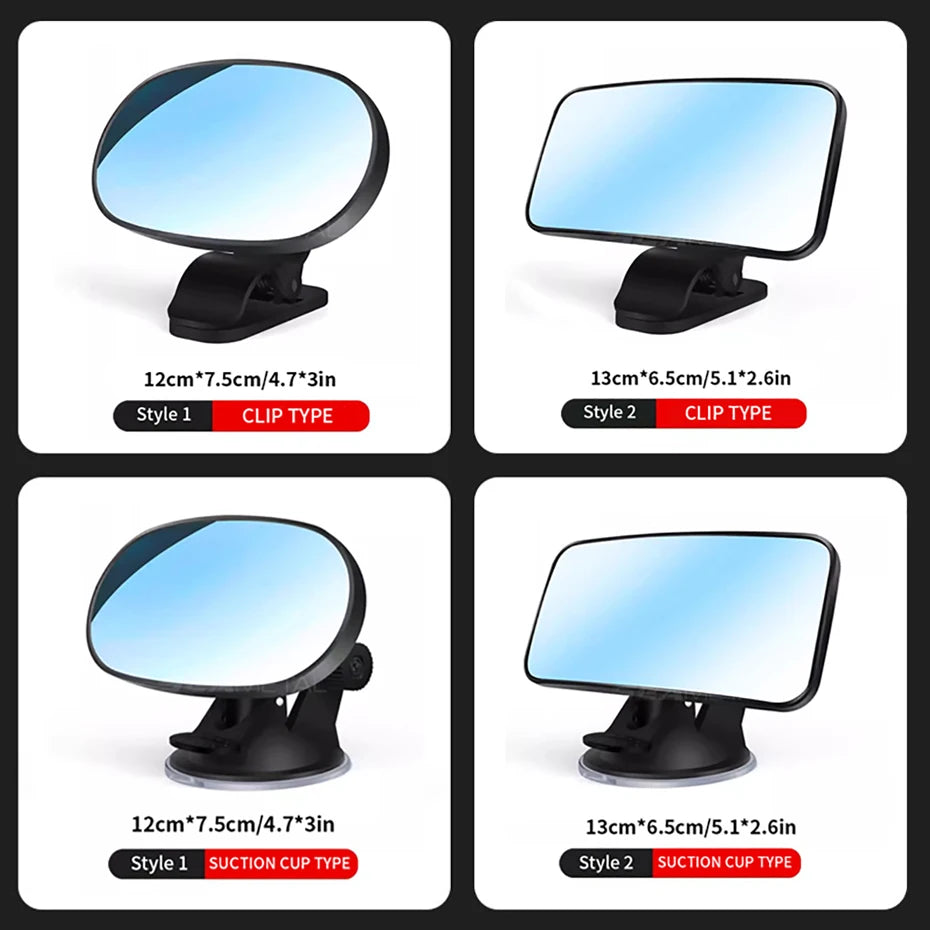 SEAMETAL Car Mirror Interior Baby Mirrors 360 Degrees Rotatable Dashboard Windshield Sun Visor Plate Auxiliary Observe Mirror