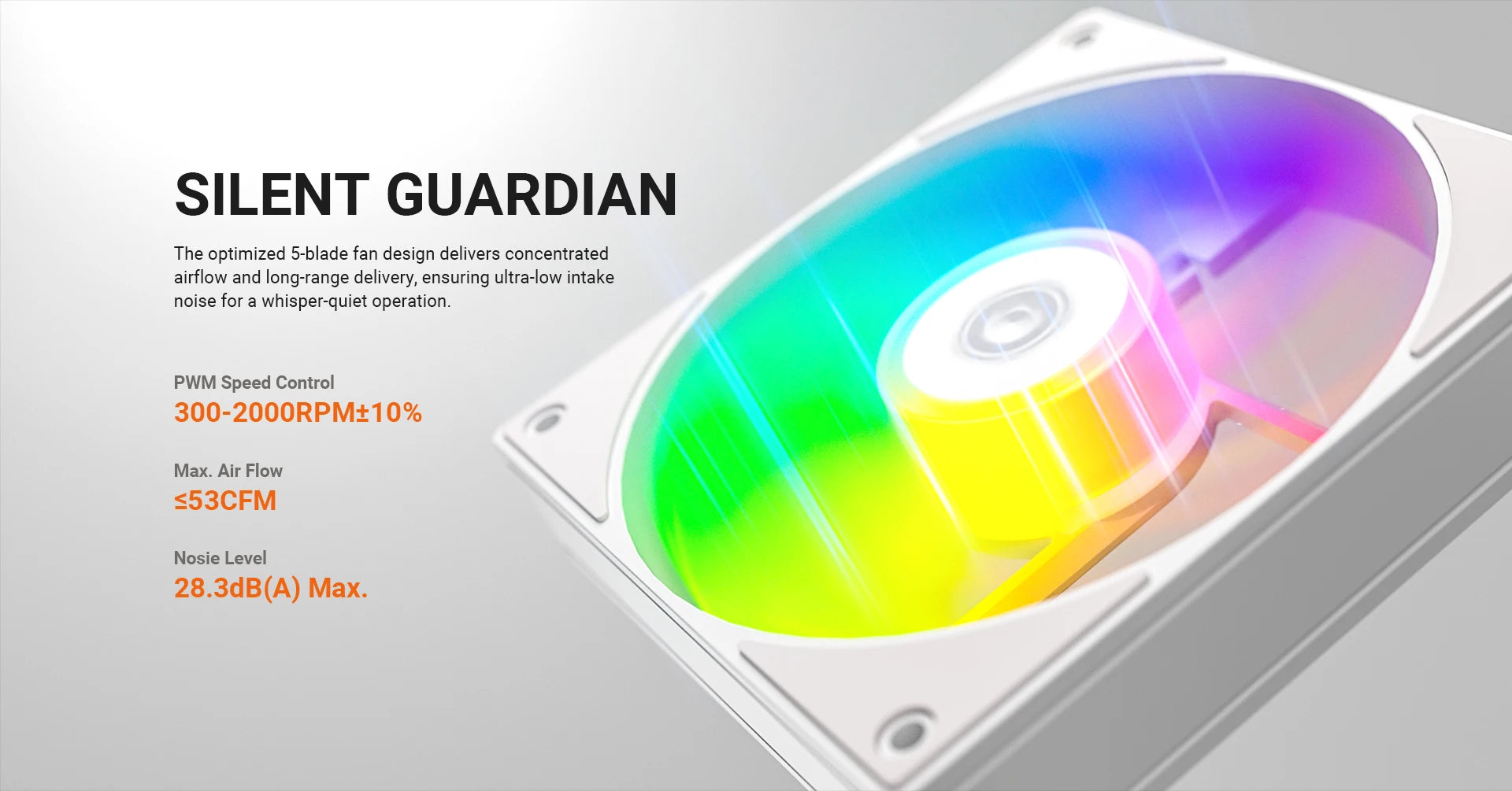 ID-COOLING AS-120-K 120mm High Performance Computer Cooling Fans,Fan Speeds：300- 2000 RPM,Hydraulic Bearing Quiet Long lifespan