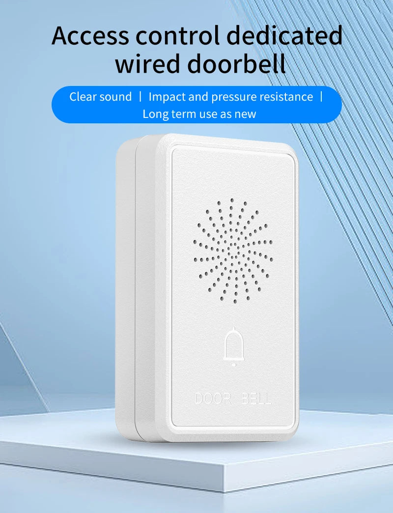 DC12V Wired Doorbell with Voice Prompt - IP54 Waterproof Access Control Intercom for Security Systems by Commercial/Residential