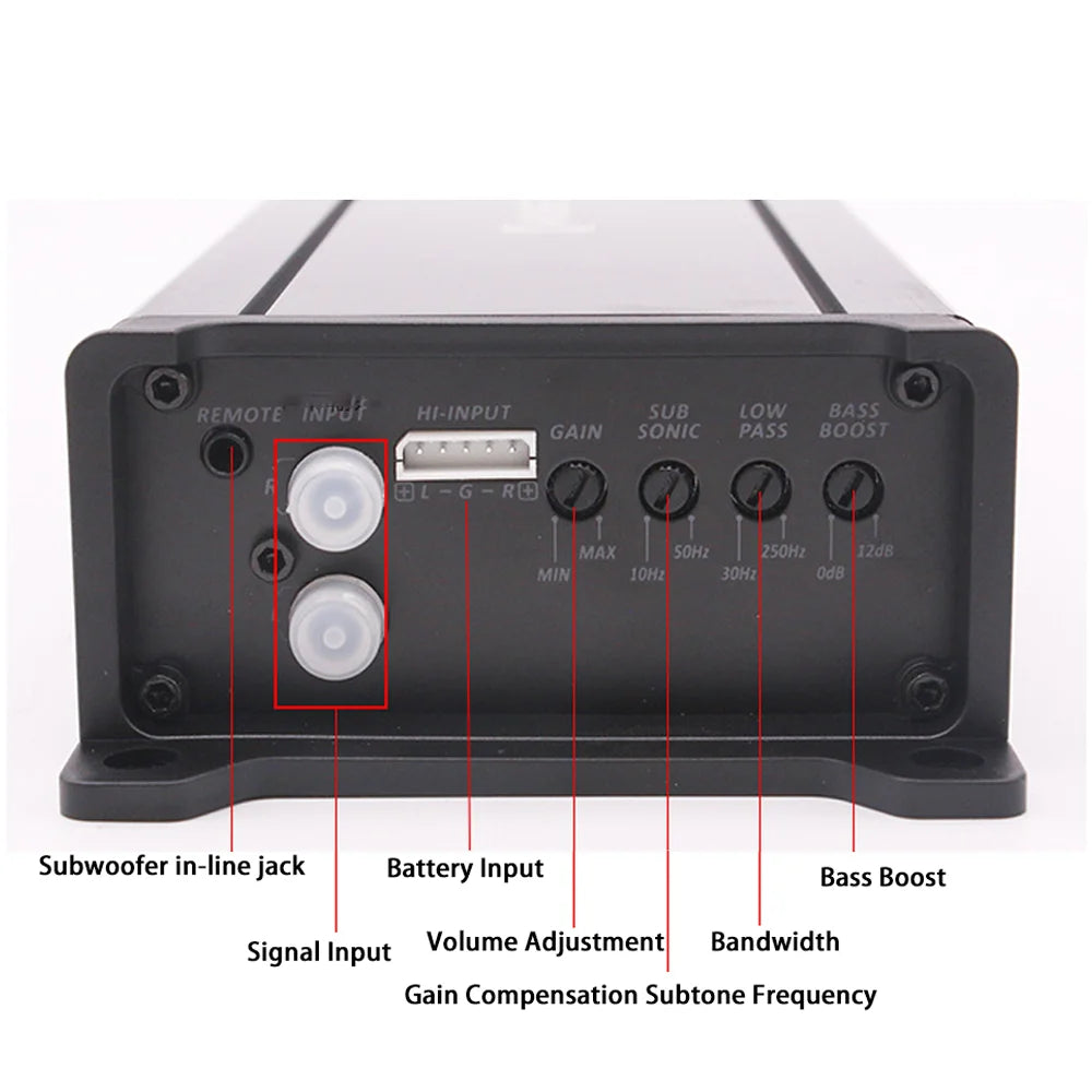 Single-Channel Digital Class-D Car Amplifier DC 12V 1000W High Power Car Power Amplifier Audio Stereo Car Audio Modification