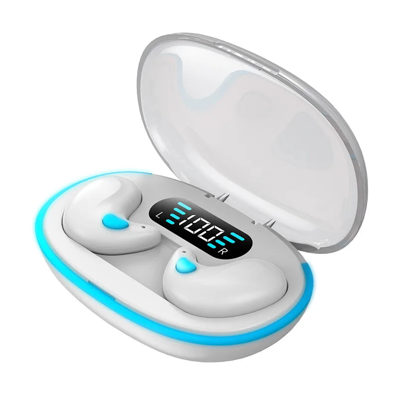 X55 Mini Earphone Stereo Hidden Headsets with Mic HD Call Waterproof Sleeping Earbuds Wireless Mini Headphones TWS Bluetooth