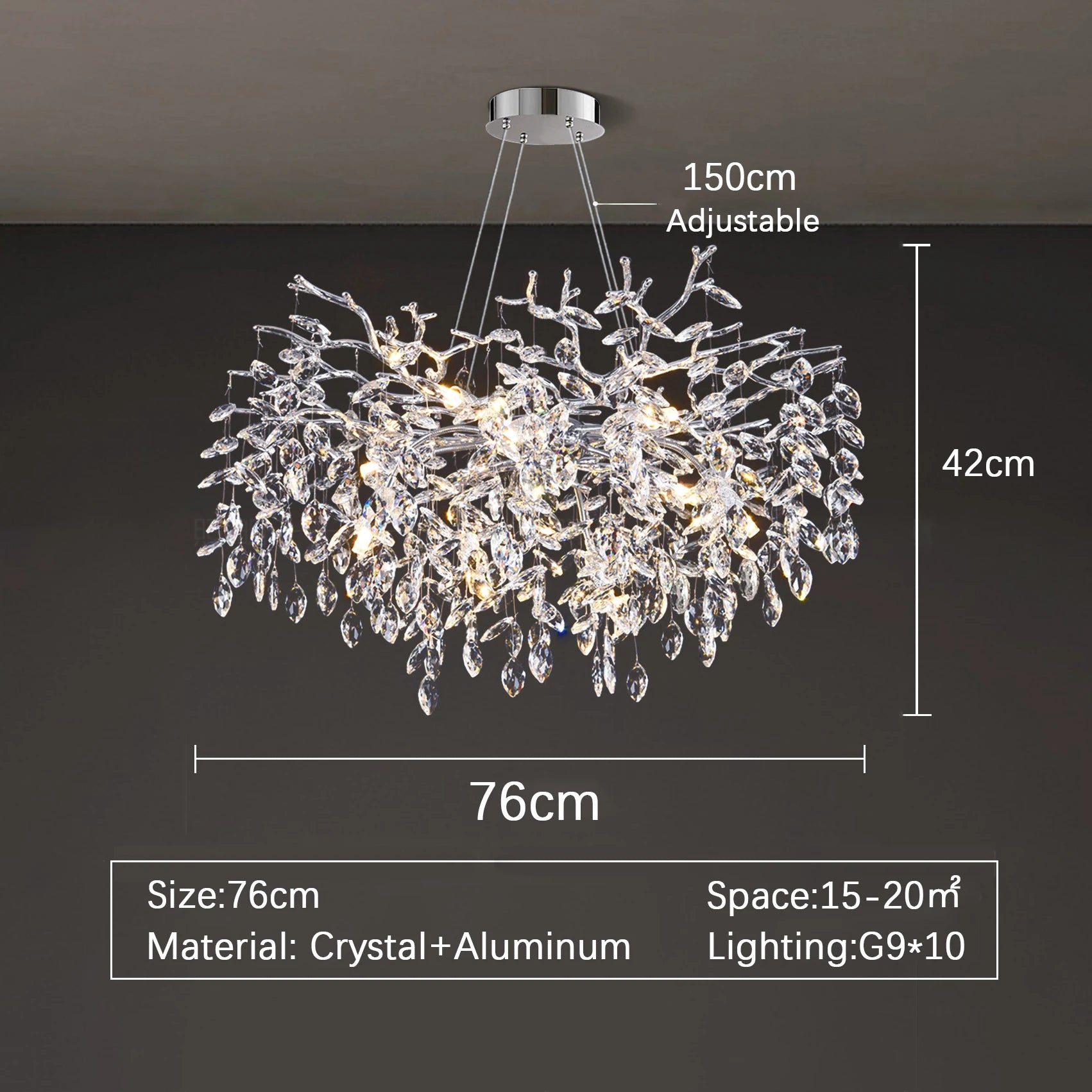 Luxury Modern Ceiling Chandelier Interior Decoration Villa Dining Living Room Crystal Pendant Lamp Home LED Lighting Fixtures