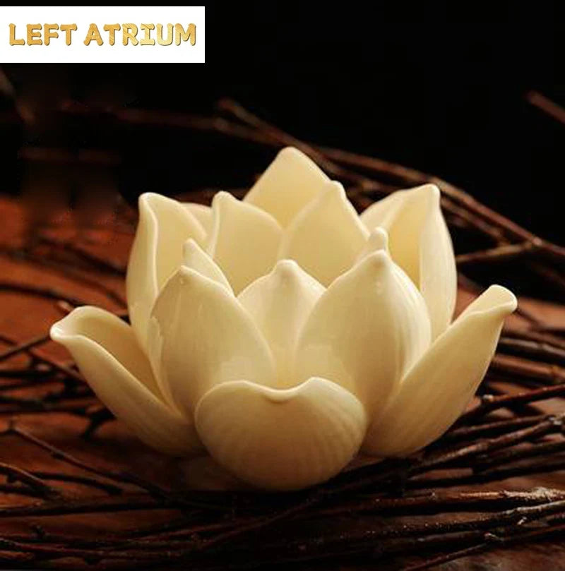 Ceramic Lotus Flower Petals Tealight Candlestick, Candle Holder, Home Decor, Wedding Party Gifts