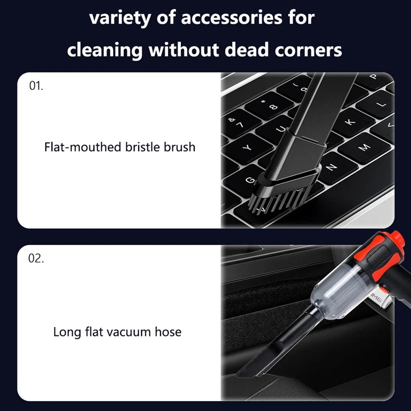 New Car Vacuum Cleaner  High-power Suction & Blow Home & Car Use Portable Strong Suction Power Small Wireless Vacuum Cleaner