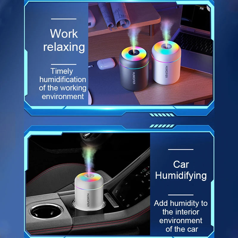 180ML Mini Air Humidifier USB Electric Aroma Diffuser Essential Oil Purifier Aromatherapy Mist Maker Lights For Car Home Bedroom