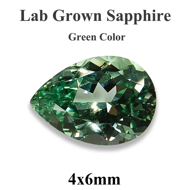Lab Grown Sapphire Pear Cut Multiple Colors Available VVS1 Gemstone DIY Jewelry Making Materials with Selectable Certificate
