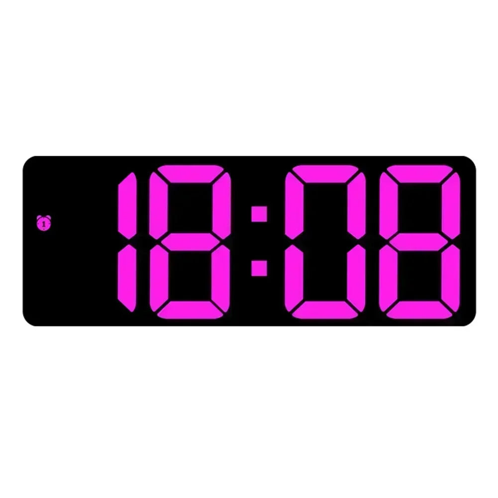 Electronic Clock with Bright Large Display and Voice Control Designed for Time Alarm Calendar and Temperature Monitoring