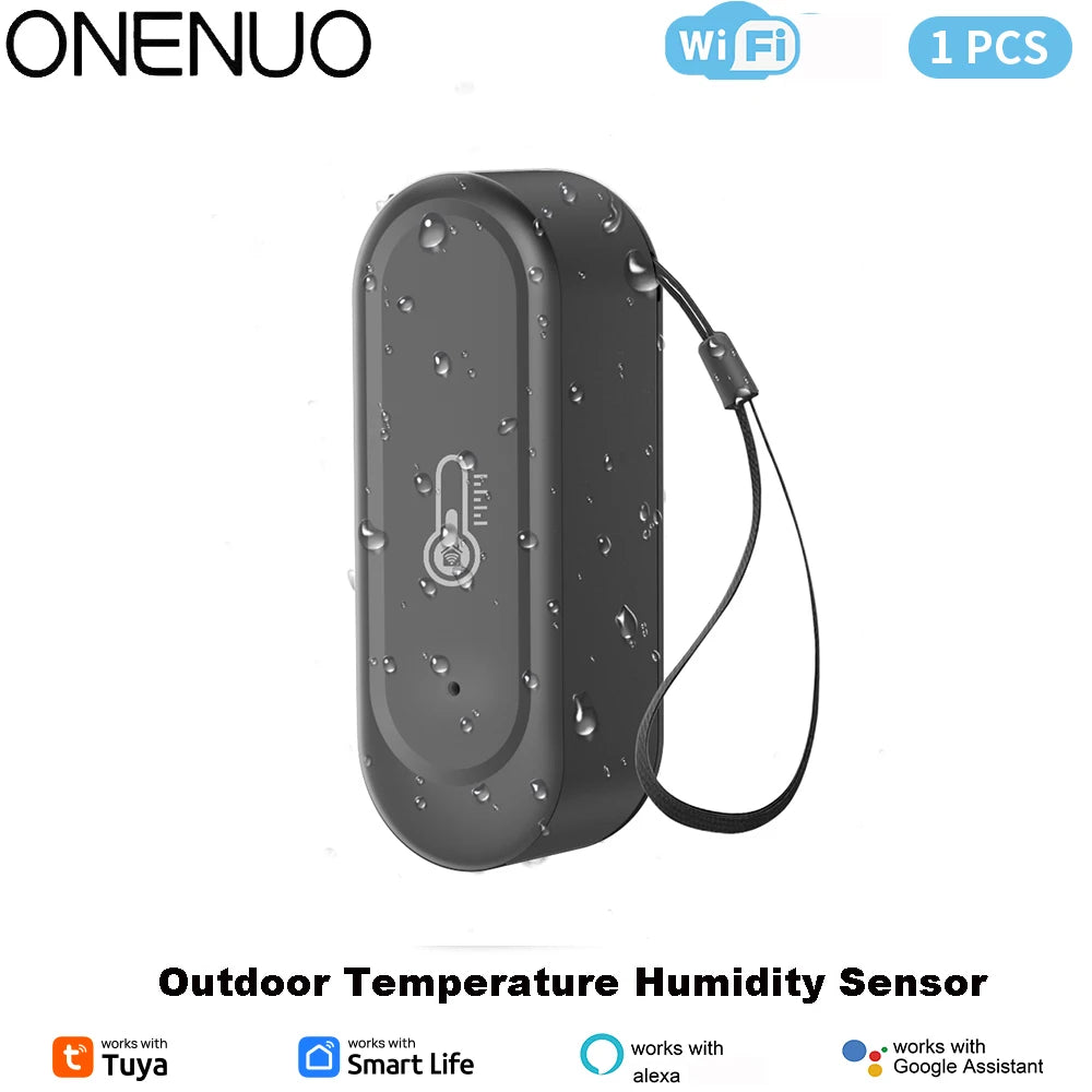 1/2PCS New WIFI Temperature and Humidity Sensor IP65 Outdoor Waterproof Tuya APP  Hygrometer Thermometer Support Alexa Google