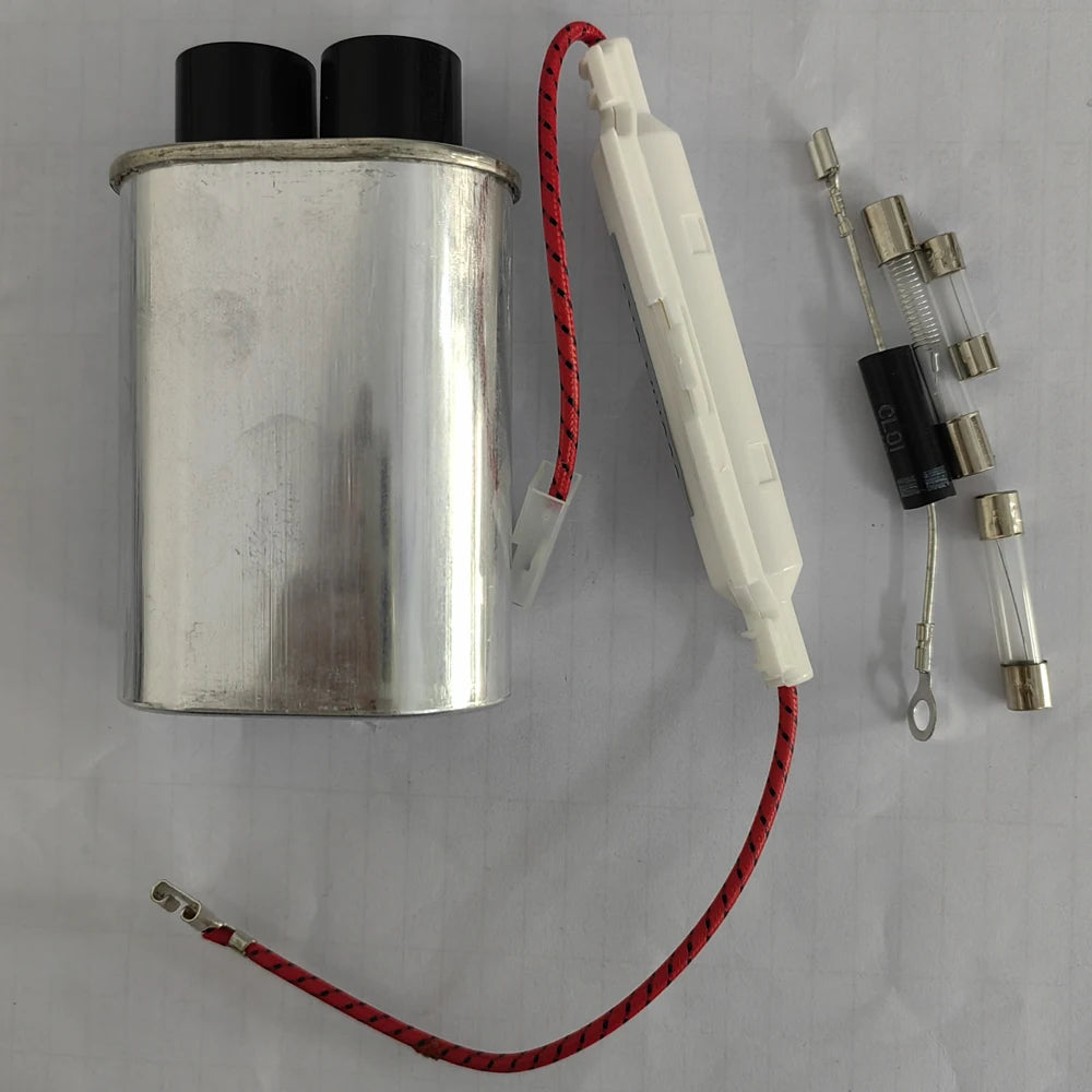 For Microwave Oven Capacitor Parts High Voltage Capacitor + Power Fuse + Diode + High Voltage Fuse Microwave Oven Accessories