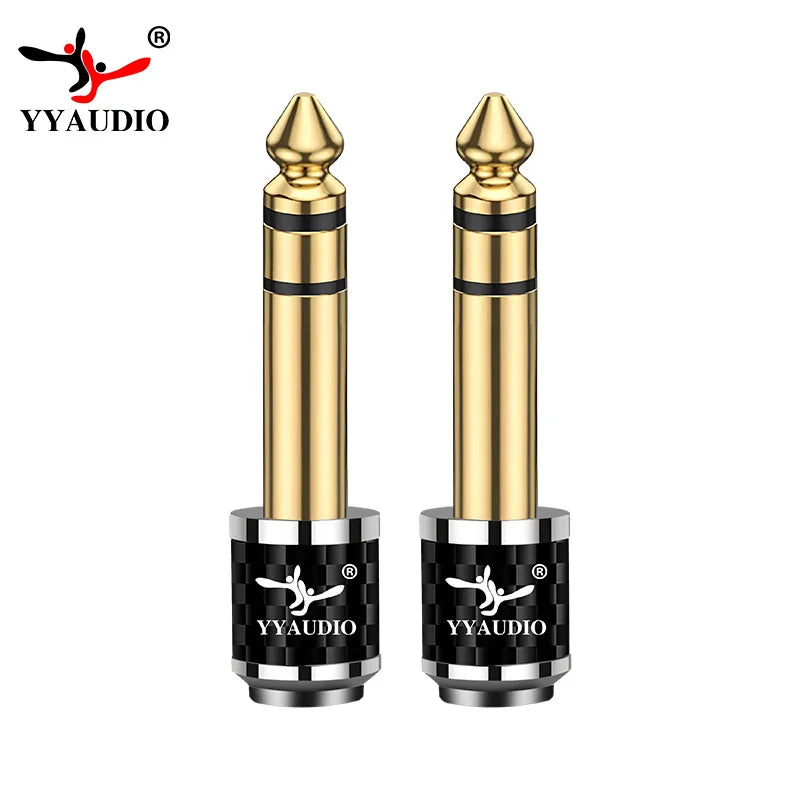 YYAUDIO 6.5mm Male to 3.5mm Female Stereo Audio Adapter for Headphones, Amplifiers and Guitars