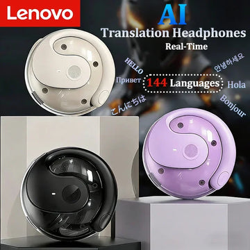 Lenovo AI Translation Headphones Real-Time Voice Translation Headphones Wireless Ear-Hook Style 144 Languages For Travel Sports