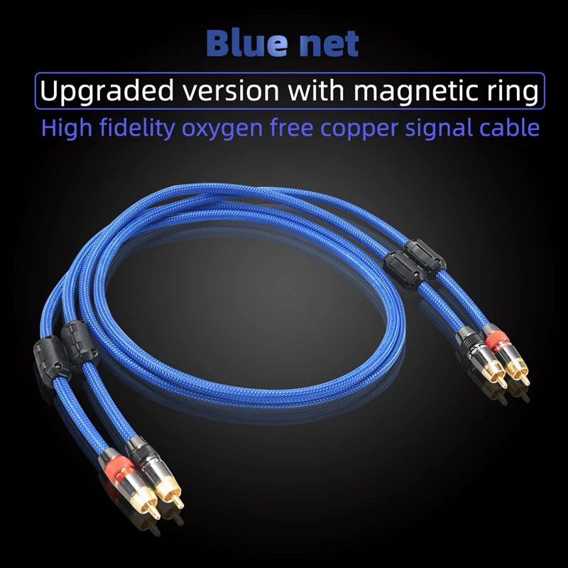 Hi-Fi Fine RCA Cable High Quality 4N OFC HIFI 2RCA-2RCA Male to Male Audio Cablemain core independent shielding One pair