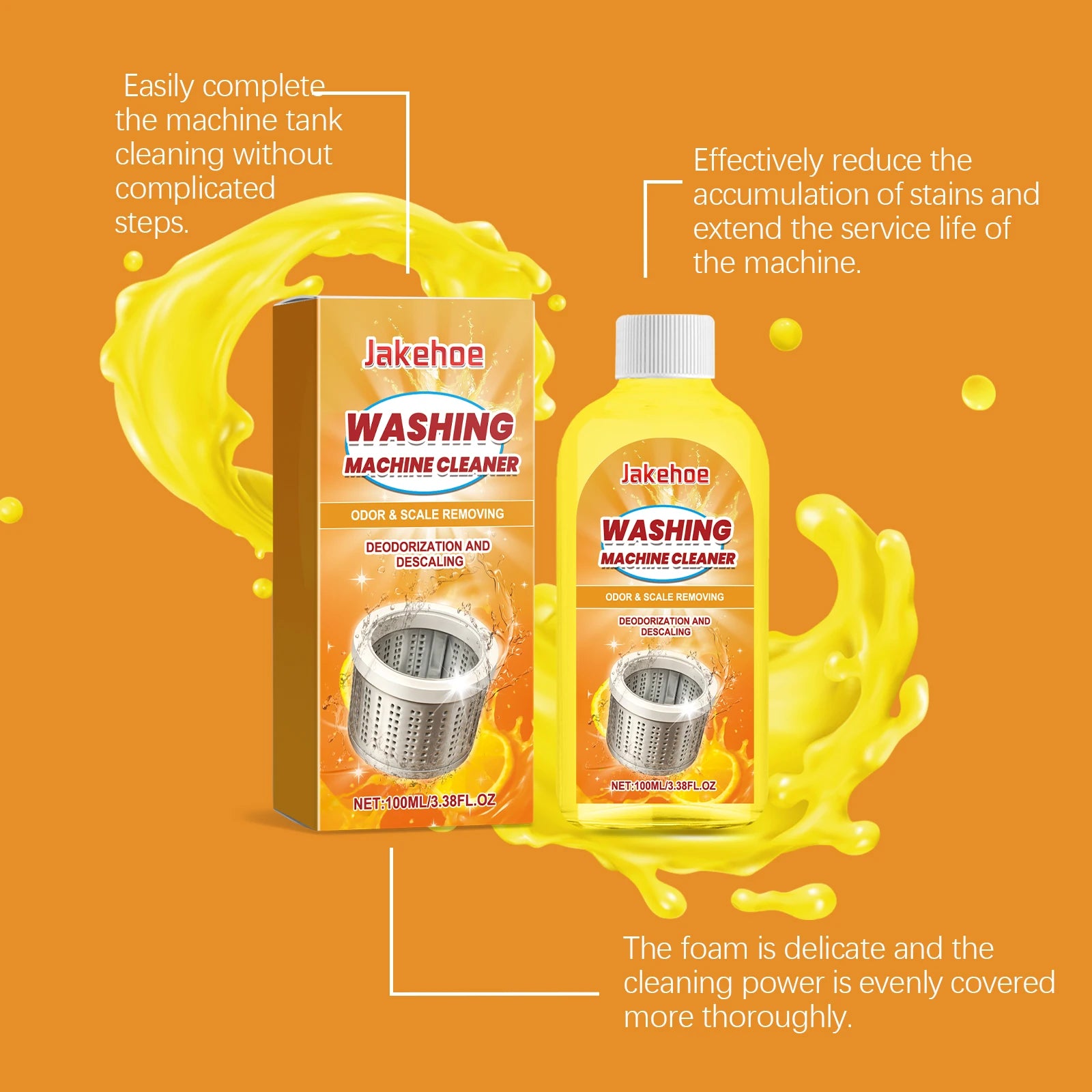 Washing Machine Cleaner Eco-Friendly Deep Cleaning Liquid Washer Cleaner Deodorizer Detergent Washing Machine Cleaning Liquid