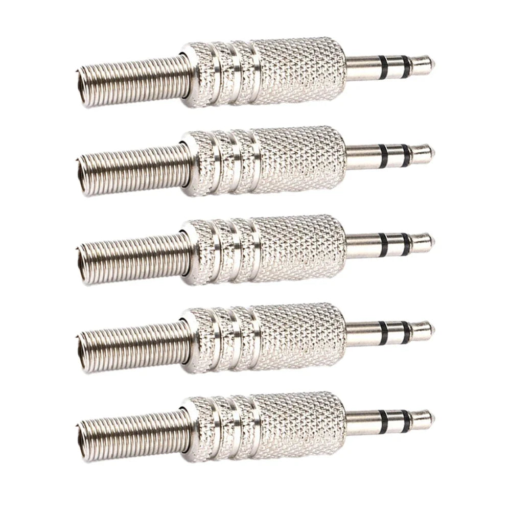 5PCS Audio Adapter Set: 6.35mm to RCA/3.5mm Gold-Plated Plugs, Metal Housing, Screw-Lock, Hi-Fi Sound for Mic/Amp/Speaker
