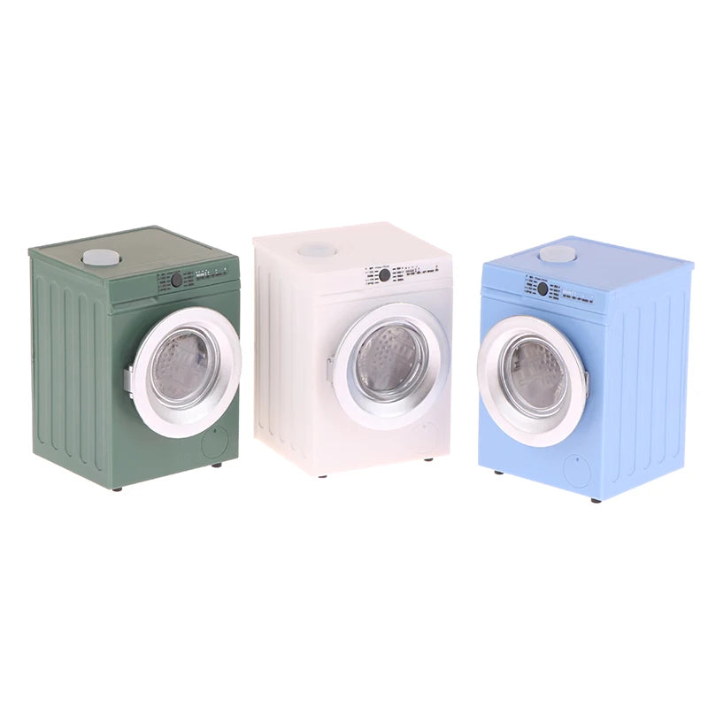 1Pcs Dollhouse Miniature Simulation Washing Machine Drum Washer Laundry Model Dollhouse Home Appliance Model Decor Toy