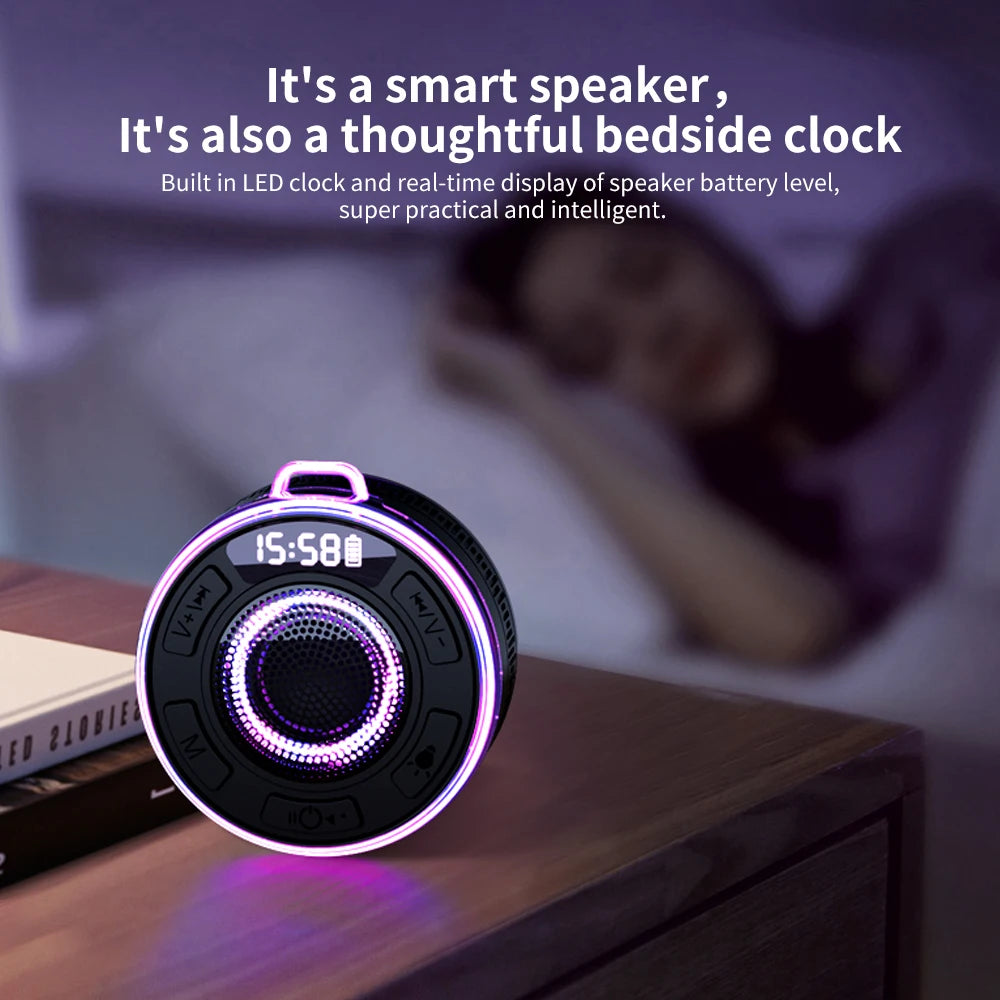 Wireless Bluetooth S3 Speaker IPX7 Waterproof LED Light Strong bass Bluetooth speaker Type-C S3 IPX7 Waterproof 1100mAh with Mic