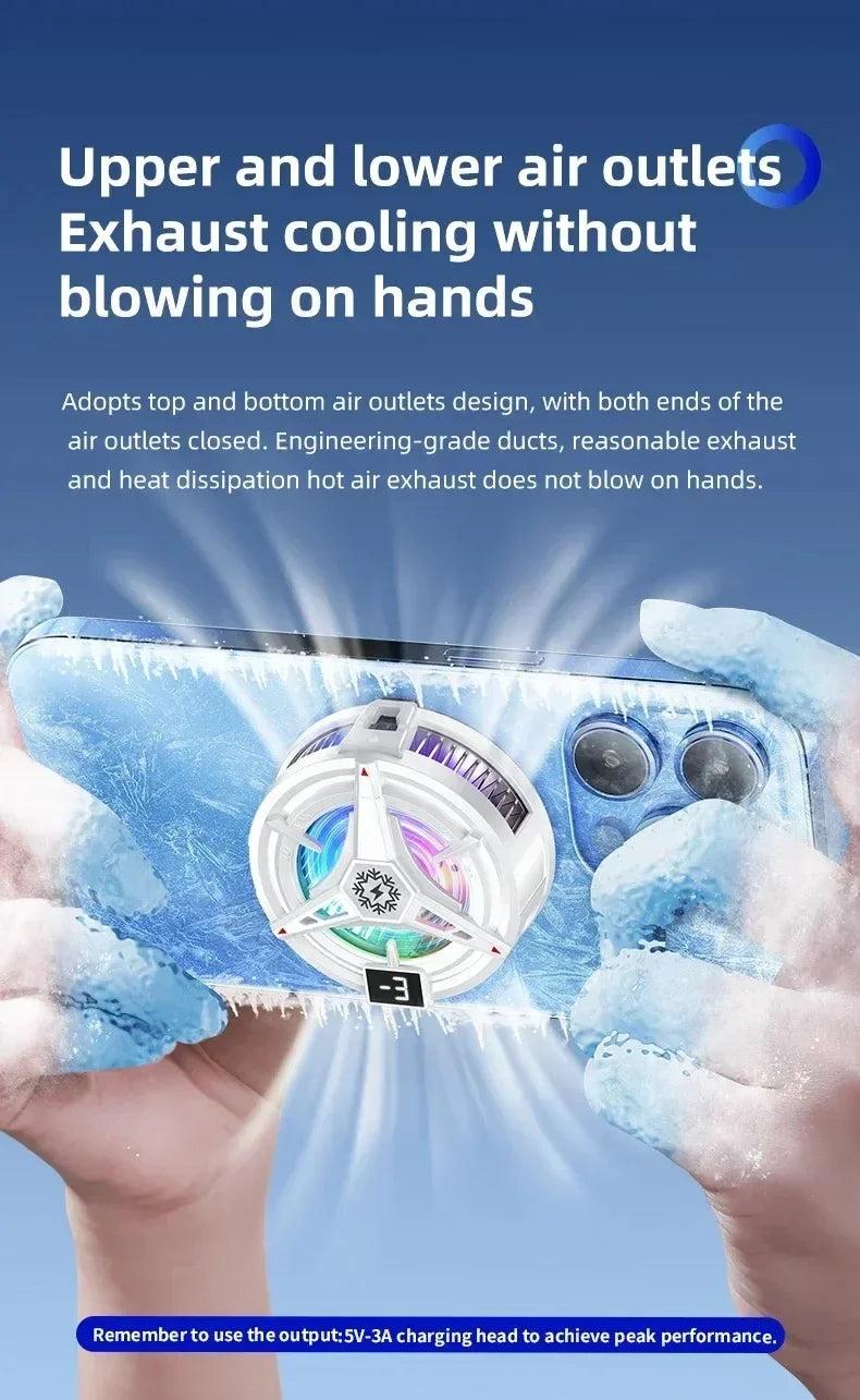 Magnetic Phone Cooler for PUBG Mobile Semiconductor Freeze Tech Digital Temp Display Back Clip Design Freeze Cooling