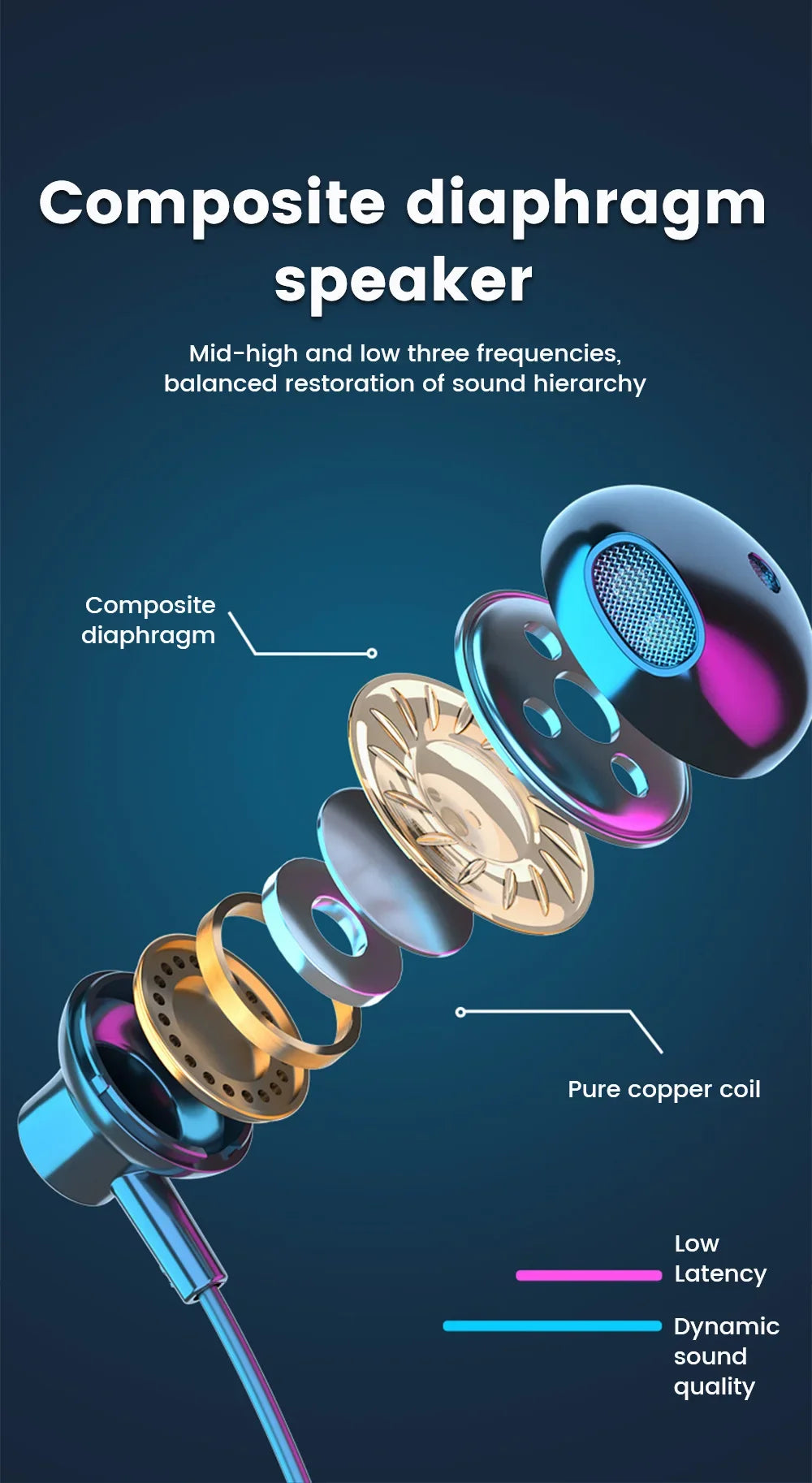 HyperWave 5.3 Wireless Neckband Gaming Earphones - LED-powered sound