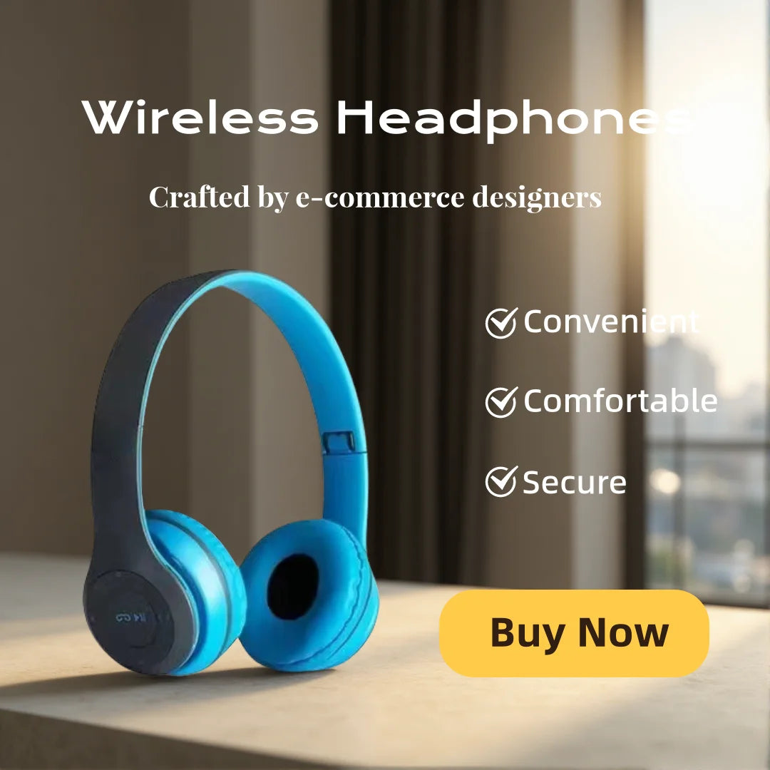 Bluetooth 5.3 Wireless Over-Ear Headphones – HiFi Stereo Sound