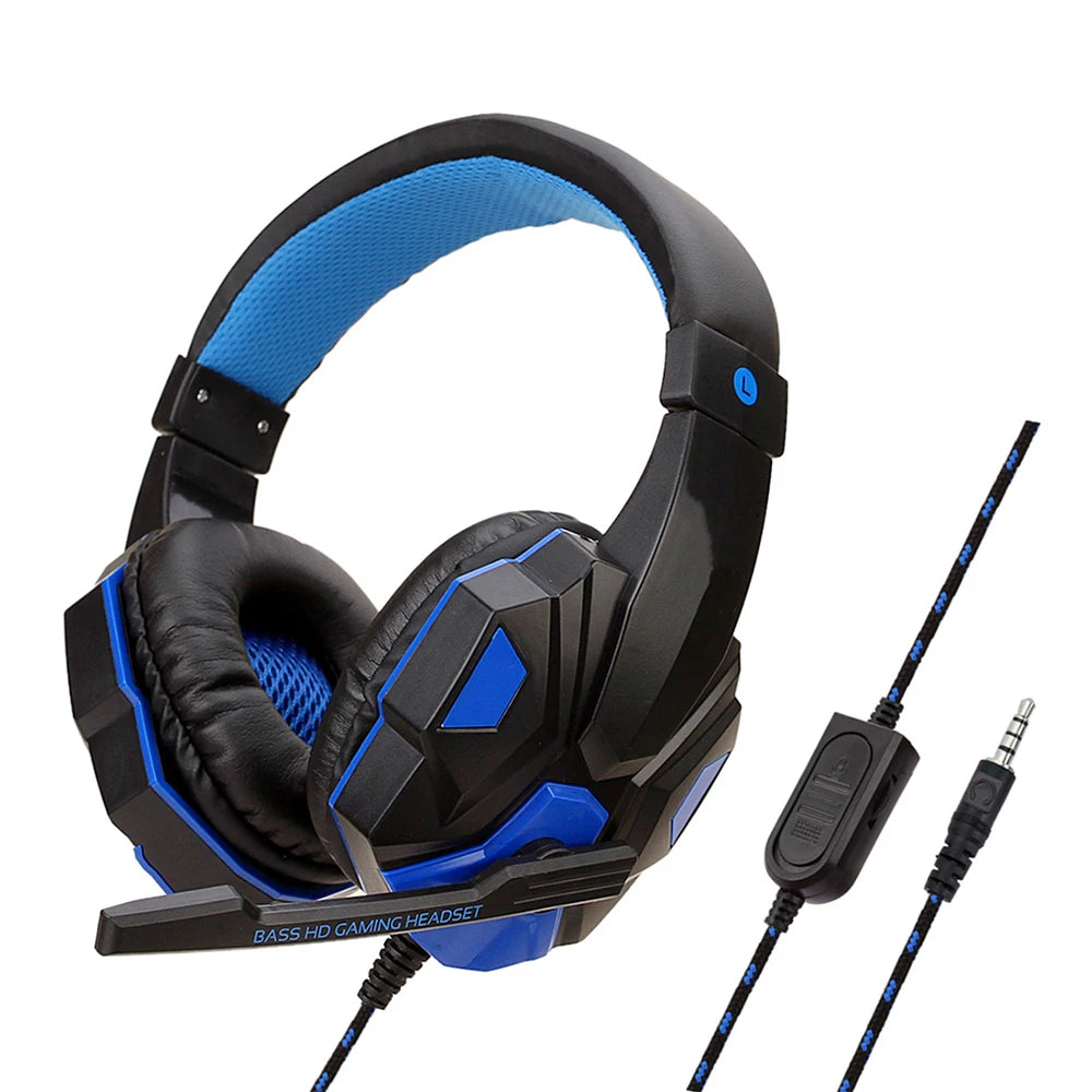 Wired Headphones Gaming Headset for PS4 PS5 Xbox Smartphone PC Laptop 120° Adjustable Noise Cancelling Microphone Gamer Headsets