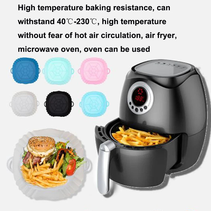 Air Fryer Silicone Liners Air Fryer Silicone Pot Reusable Silicone Air Fryer Liners Food Safe Non Stick Air Fryer Basket Accesso