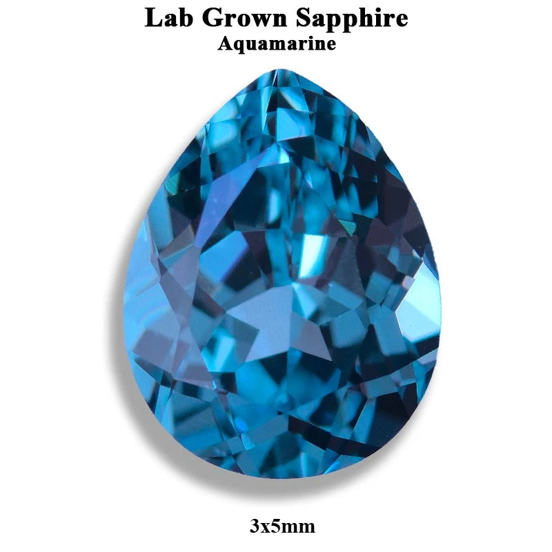 Lab Grown Sapphire Pear Cut Multiple Colors Available VVS1 Gemstone DIY Jewelry Making Materials with Selectable Certificate