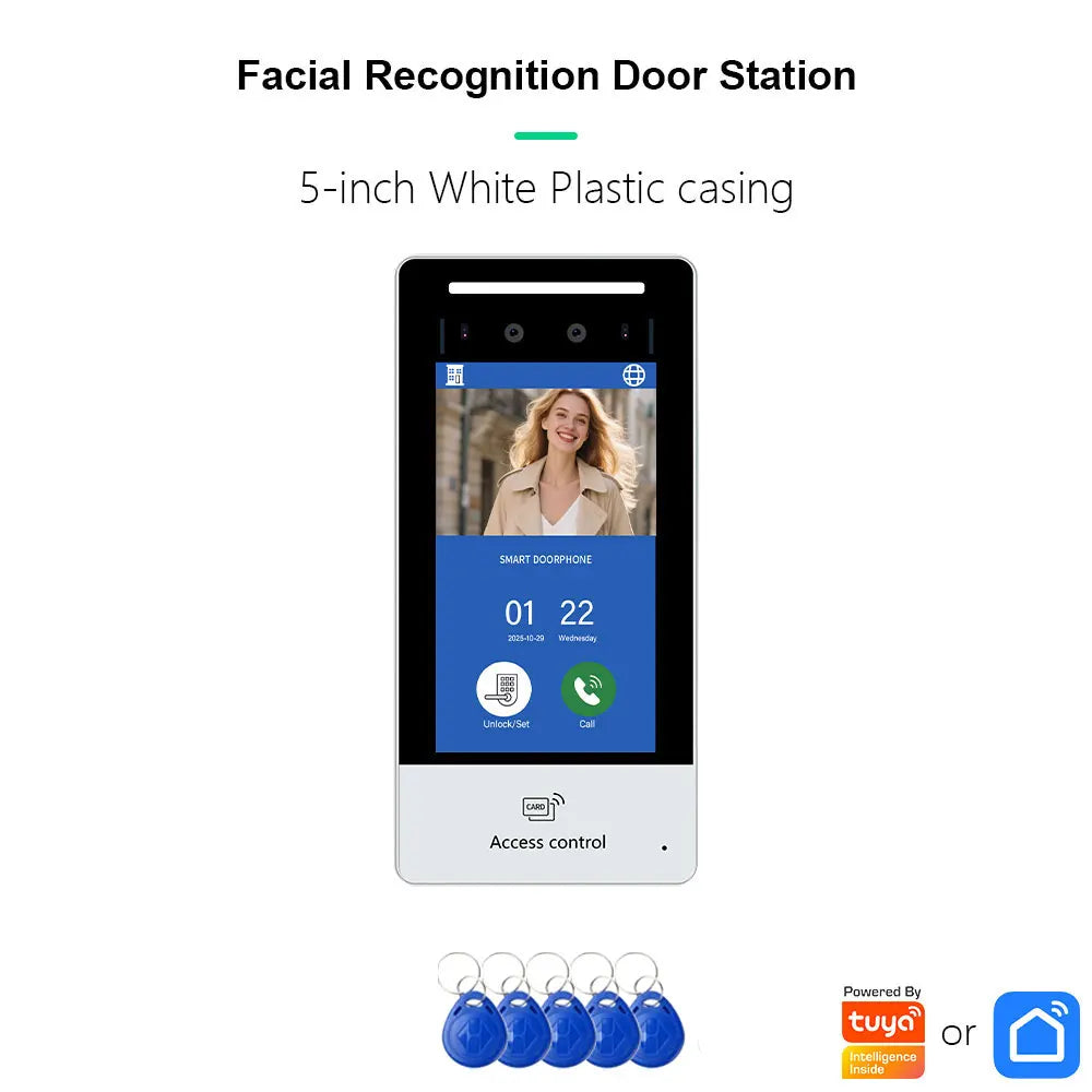 ANJIELO 5IN1 Unlock AI Face Recognition Video Intercom Smart Doorbell Villas High-rise Buildings Apartment Office TUYA Smart