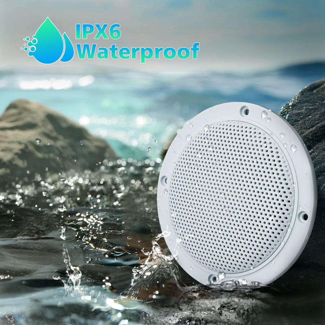STUDIOFINIX 2PCS 4" Waterproof Ceiling Bluetooth Speakers - 160W Marine Speaker Kit for Bathroom Kitchen Home Outdoor Camper