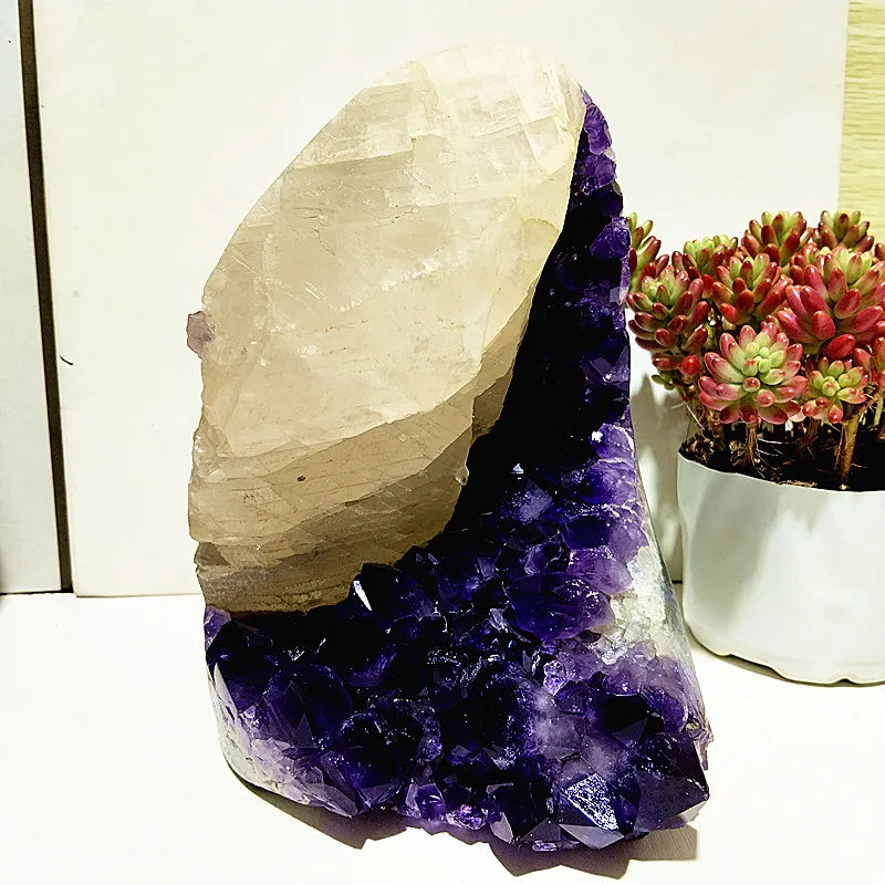 High Quality Uruguay Amethyst Stone Geode Quartz Crystal Cluster display amethyste pierre naturelle Healing Home Room decoration