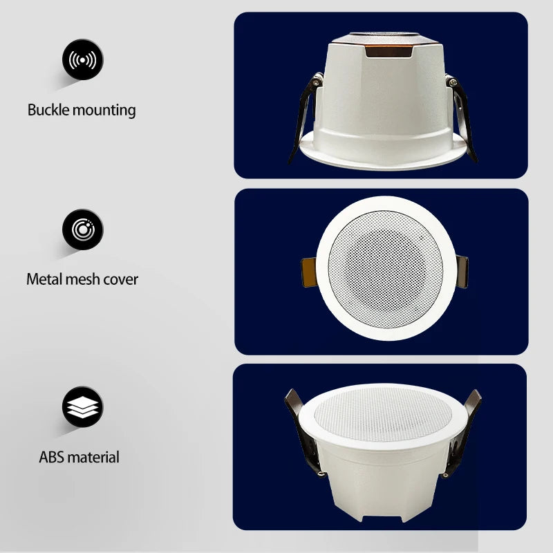 MINI Bluetooths Ceiling Speakers Stereo sound Indoor home audio Background music system For Bathroom Kitchen Living room bedroom