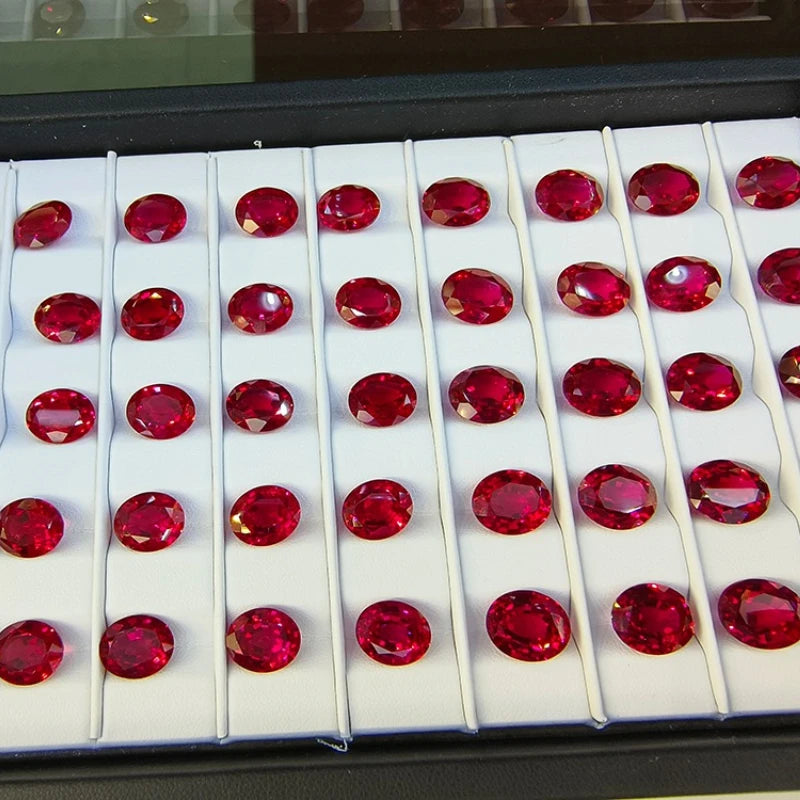Lab Grown Ruby Various Shape Pigeon Blood Red Charms Gemstone for DIY Jewelry Making Materials Selectable Certificate