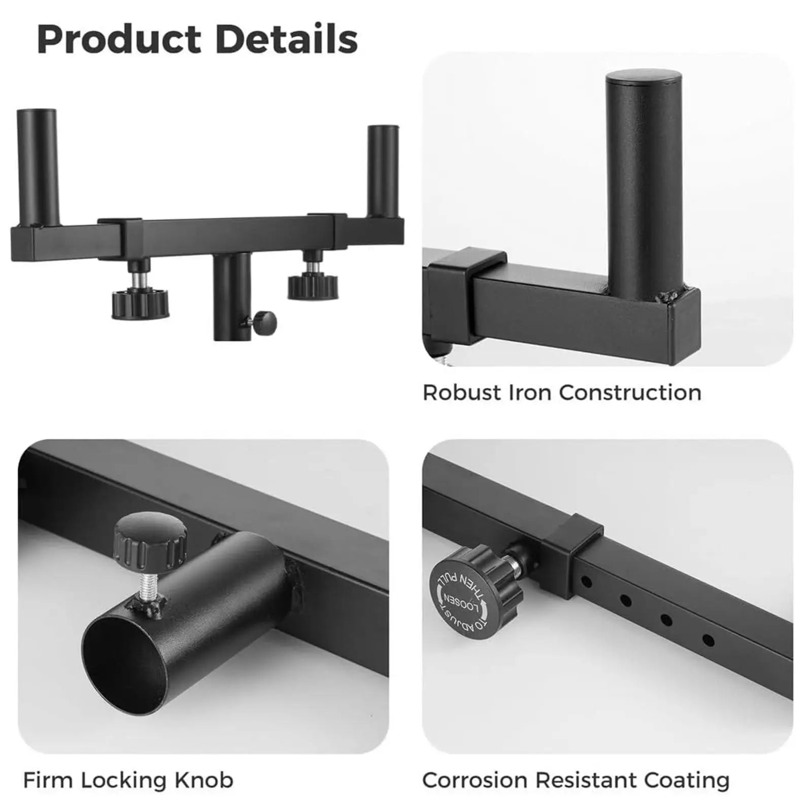 Speaker Stand Double Speaker Pole Mount Sturdy Space Saving Easy to Assemble