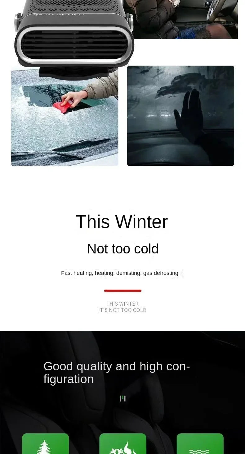 Car Heater Fan 12V/24V Car Heater Electric Cooling Heating Auto Windshield Defroster Defogging Demister Car Anti-Fog Heater