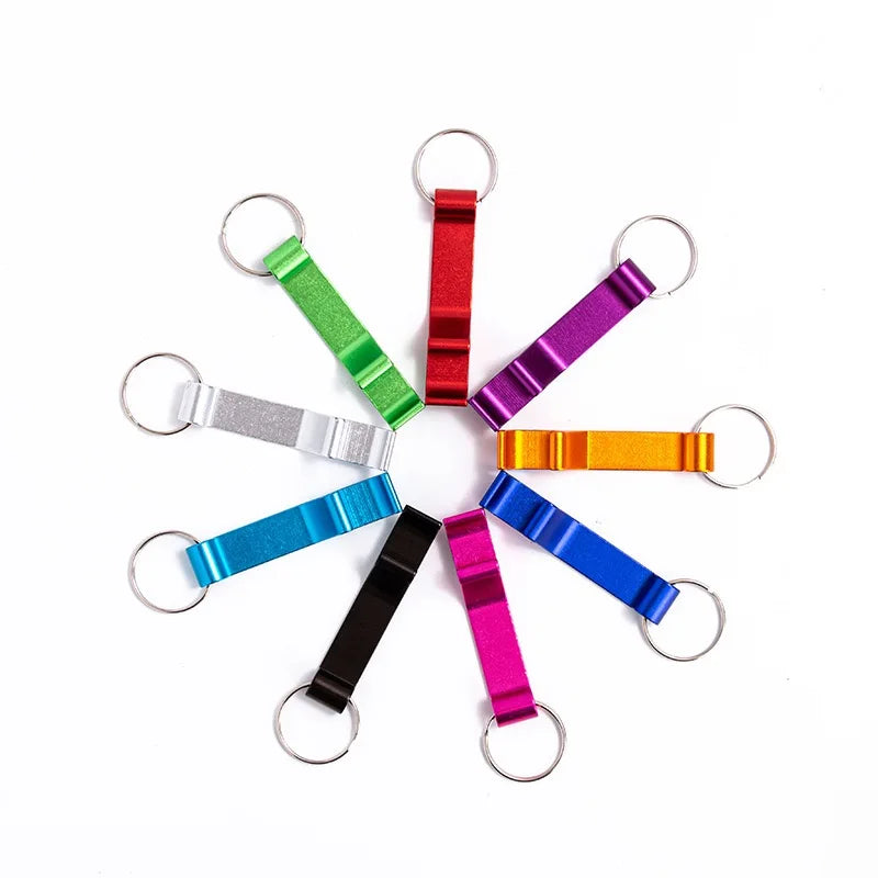 10-100PCS Custom Keychain Personalized Bottle Opener Customized Key Ring Mini Beer Can Kitchen Bar Tools Accessories Gift