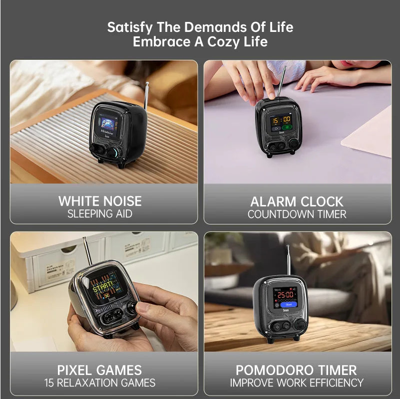 Divoom T-tiivoo-2 Mini Retro White Noise Bluetooth Speaker Portable Vintage Sleep Aid Bluetooth Speaker high quality Subwoofer