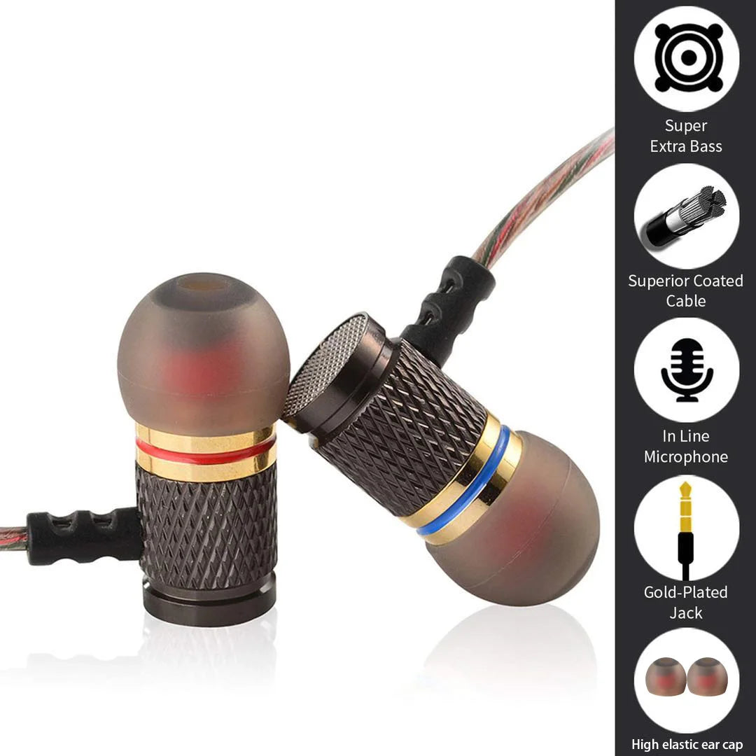3.5mm Wired Headphones In Ear Headset Wired Earphones with Microphone Bass Stereo Earbuds Sports Headset