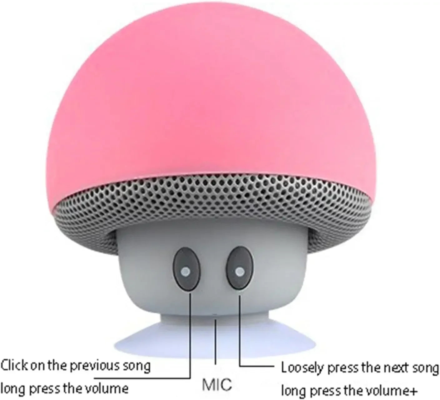 Bluetooth Mushroom Speaker Portable Subwoofer with Suction Cup Function