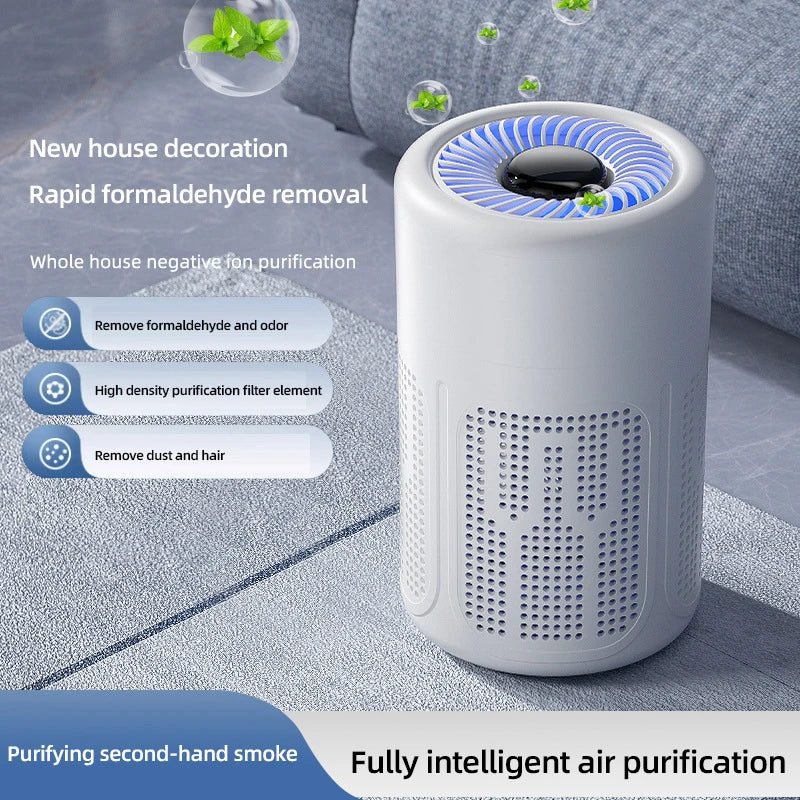 Mini Desktop Air Purifier HEPA Filter With Negative Ion Technology Eliminates Formaldehyde Odors Smoke And Dust Particles
