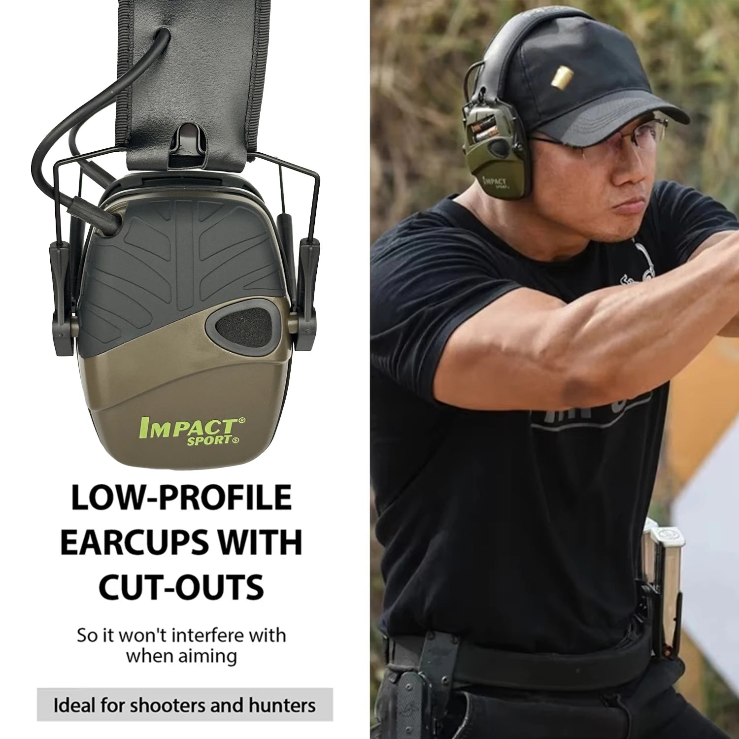Electronic Shooting Headset Headphones for Hearing Protection Ear Protect Noise Reduction Active Hunting Tactical Earmuff