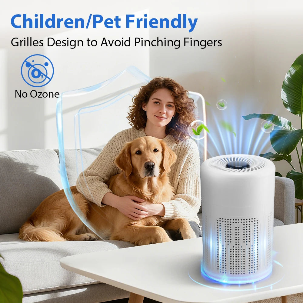 Mini Desktop Air Purifier HEPA Filter Negative Ion Technology Quiet Air Cleaner Portable Air Purifier for Home Bedroom Office