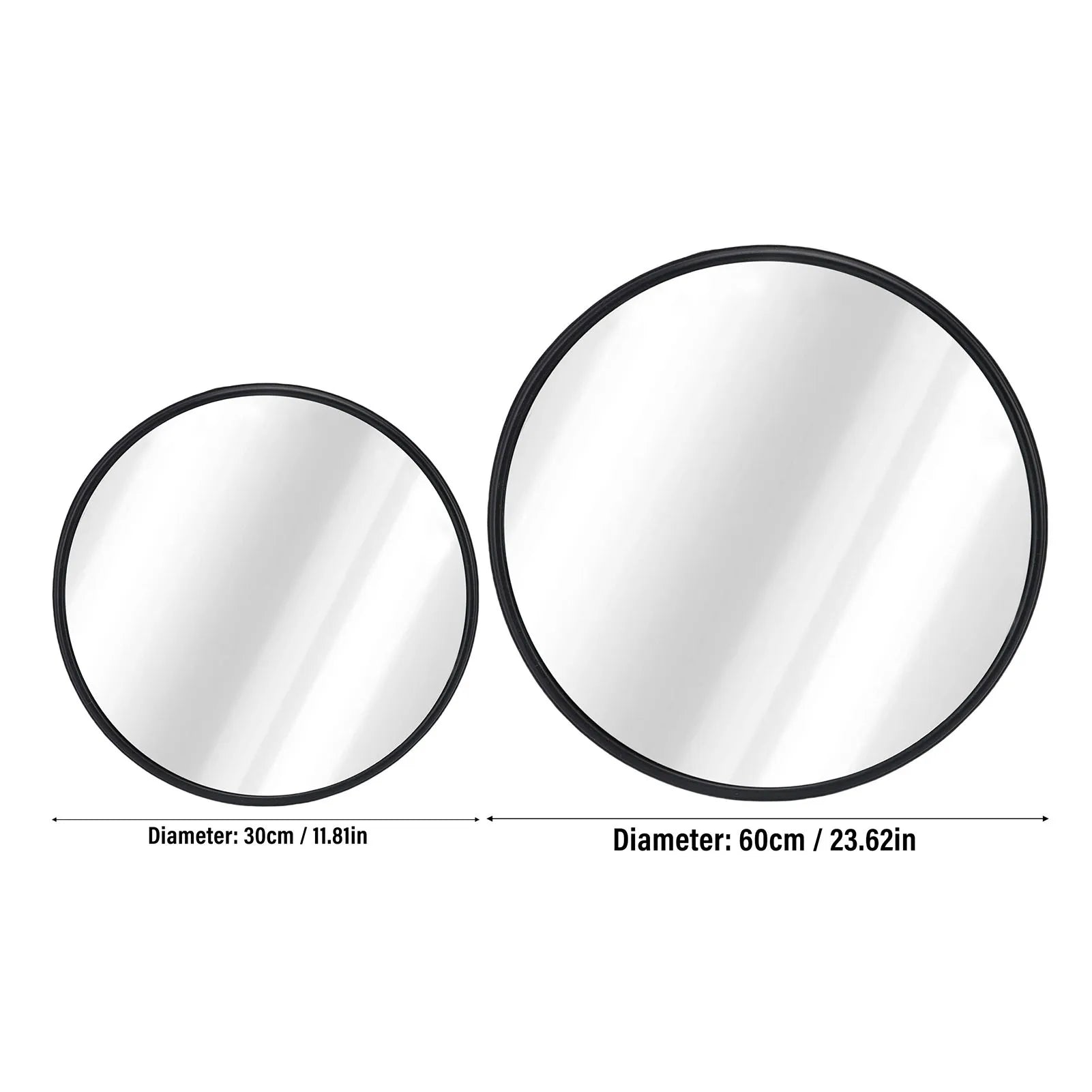 Curved Security Mirror Sturdy Backing Indoor Round Convex Mirror with Wall Mount Bracket for Garage Store Warehouse Parking Lot