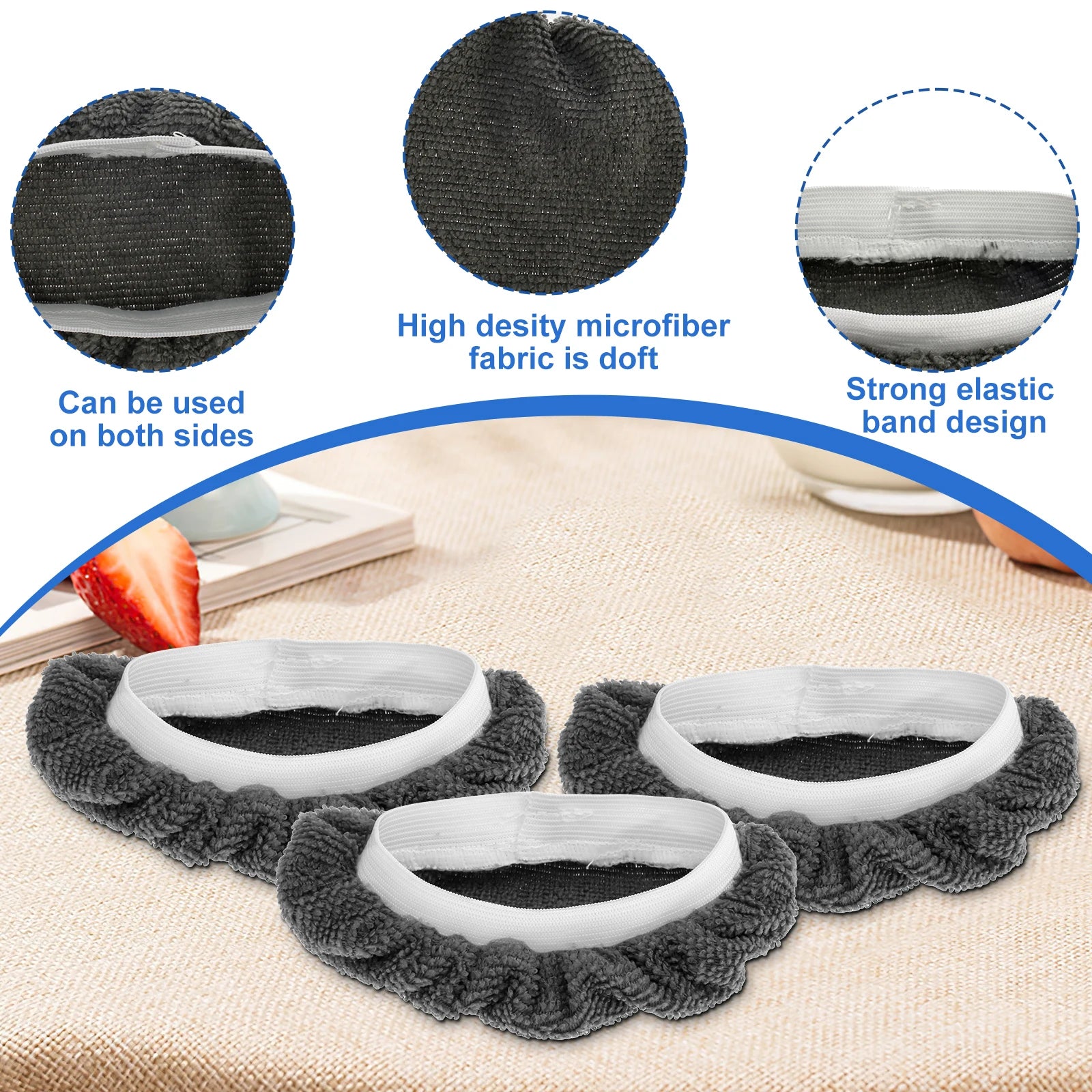 16Pcs Steam Mop Pads Microfibre Steam Cleaner Replacement Pads Reusable Steam Cloth Accessories Compatible with Multiple Mop