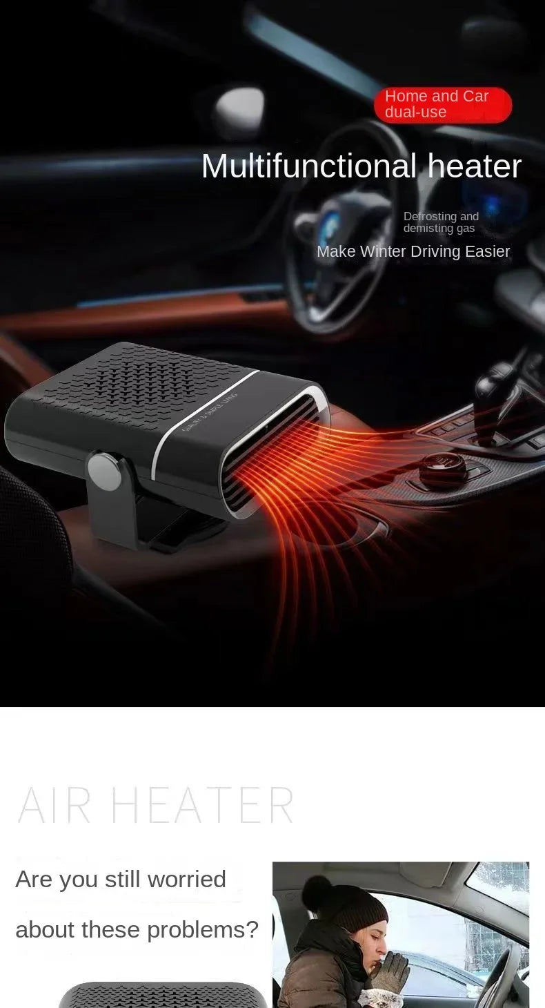 Car Heater Fan 12V/24V Car Heater Electric Cooling Heating Auto Windshield Defroster Defogging Demister Car Anti-Fog Heater