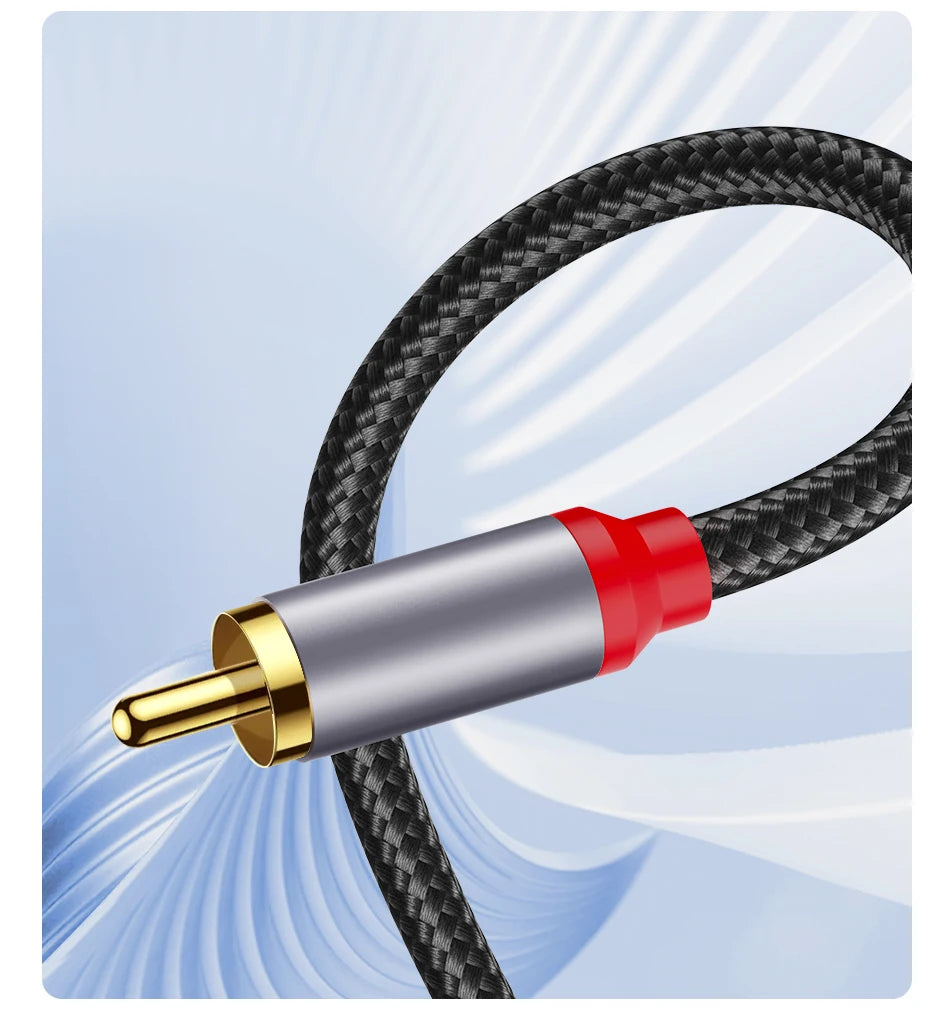 Rocoren RCA Cable 3.5mm to 2RCA Splitter 3.5 Jack to 2 RCA Male Audio Wire for Amplifiers HiFi Stereo Home Theater Speaker Cord