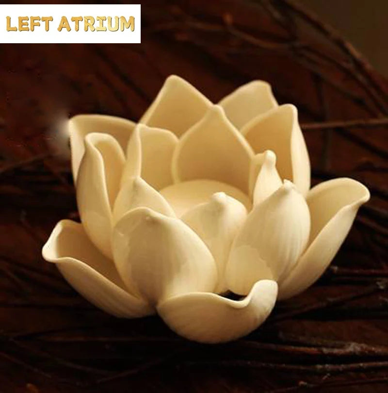 Ceramic Lotus Flower Petals Tealight Candlestick, Candle Holder, Home Decor, Wedding Party Gifts