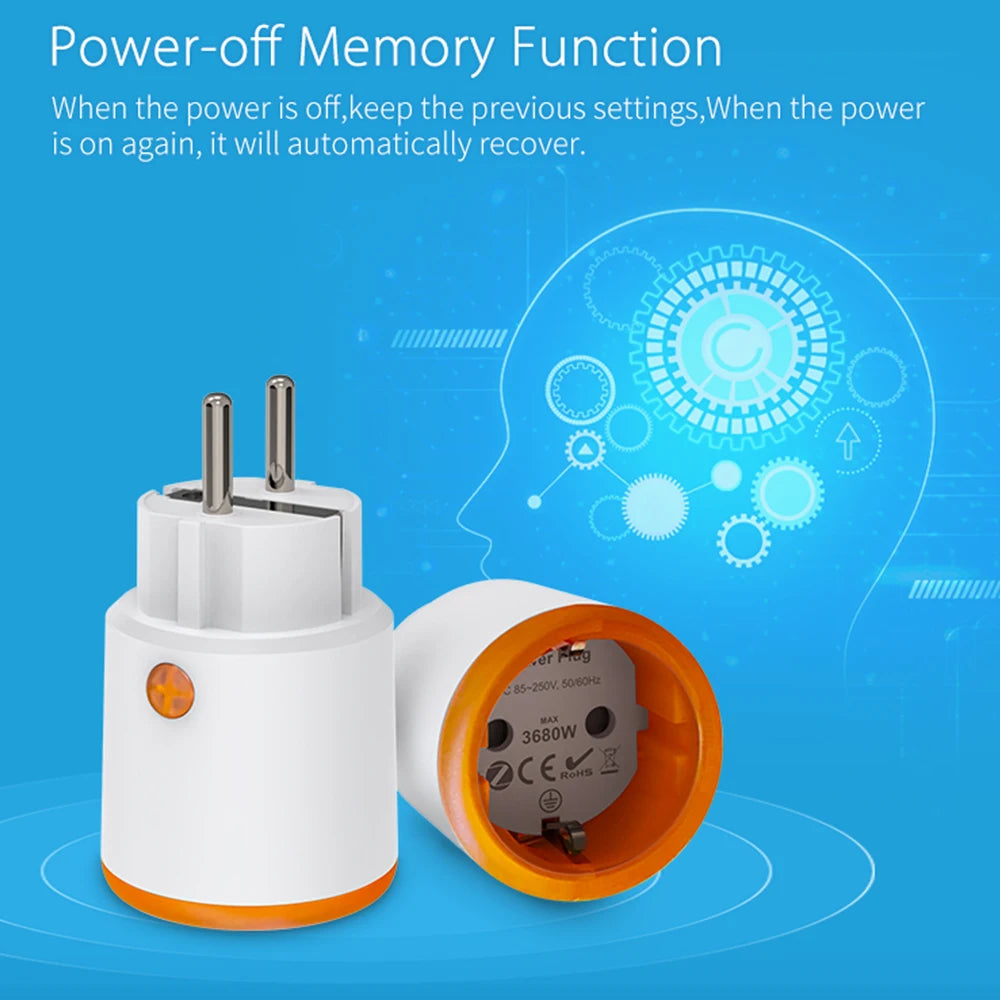 Smart Zigbee Plug Socket 3680W 16A Power Energy Monitoring Timer Switch EU Outlet Home Assistant Zigbee2mqtt