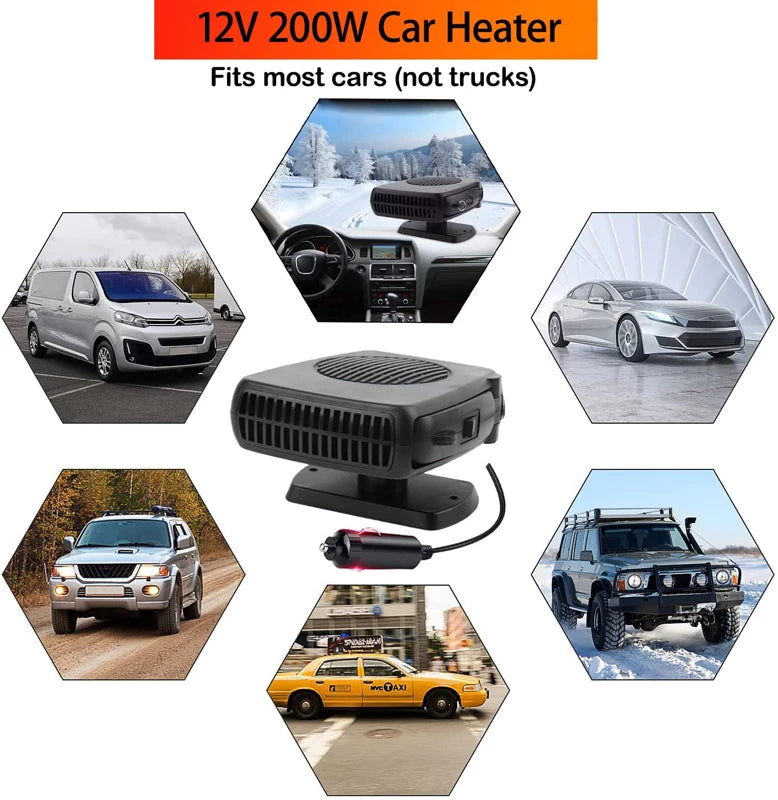 Car Portable 2 in 1 Ceramic Heating Cooling Heater Fan Defroster Demister Car Demister Car Fan Ceramic Heater