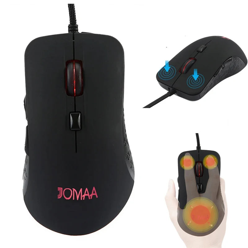 Jomaa Heated Mouse Warmer for Cold Winter Wired Computer Mice 2400 DPI Adjustable Gaming Mouse for Gamer Heating Mouse