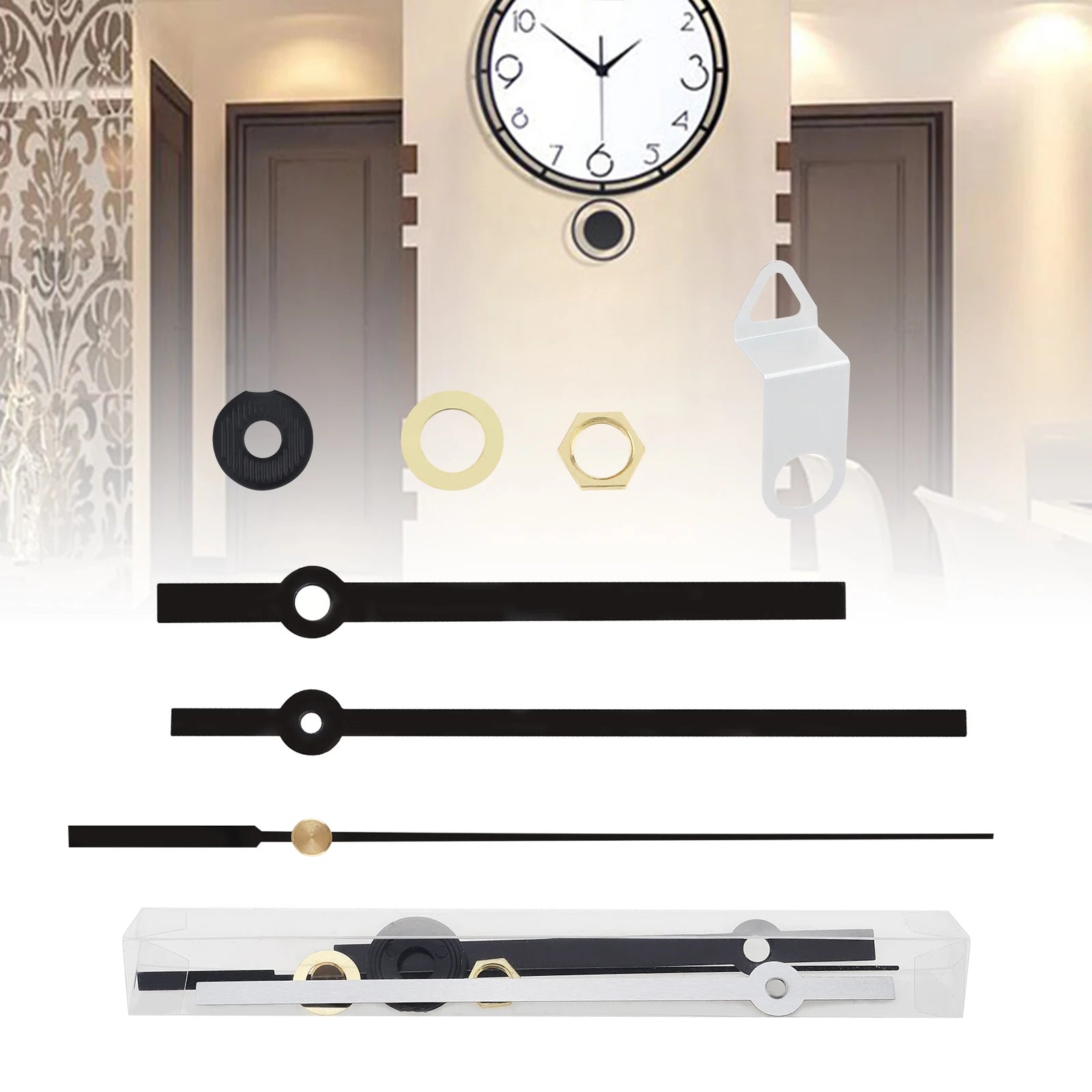 Quartz Battery Operated Silent Wall Clock Movement Mechanisms for DIY / Repair, Clock Parts Replacement