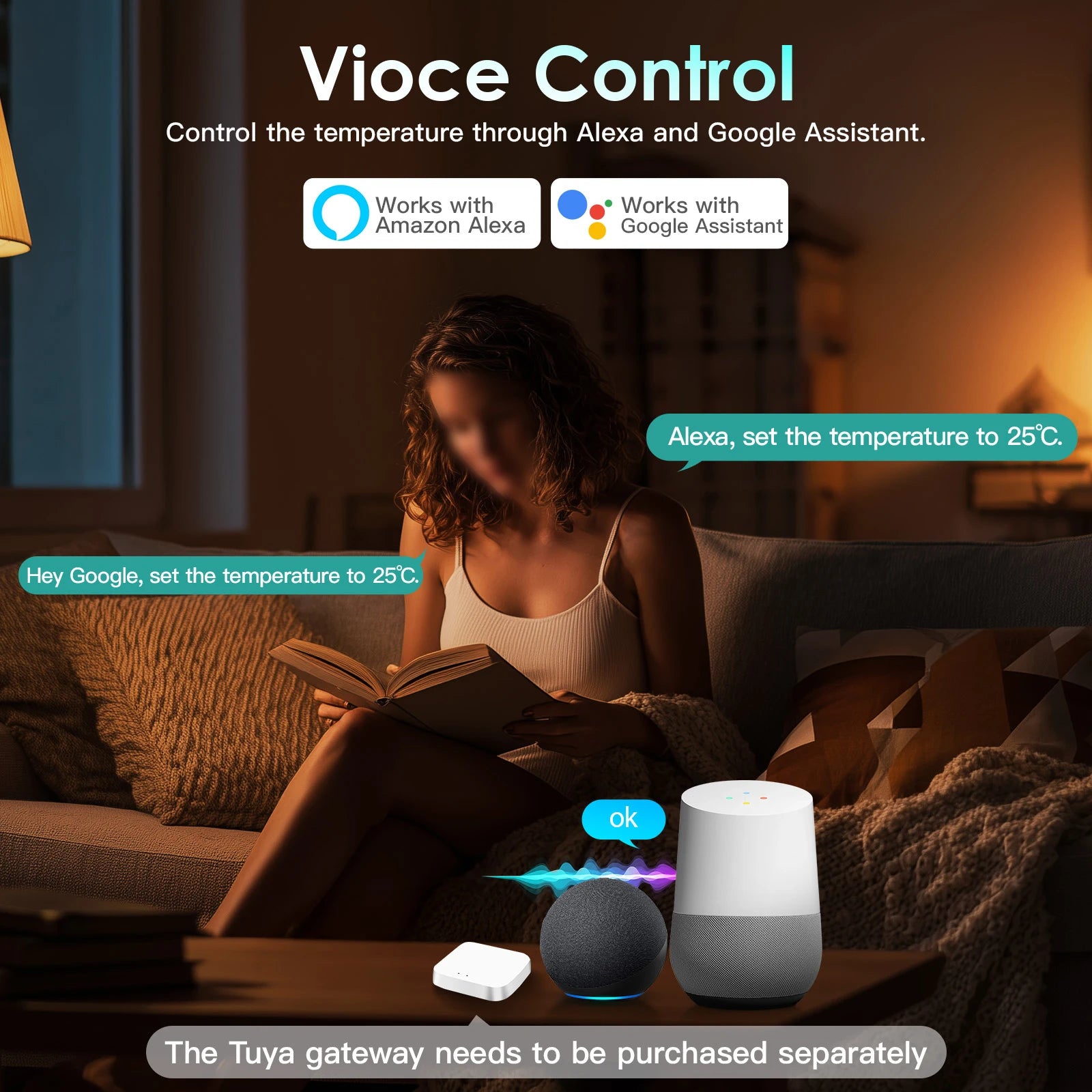 BSEED Zigbee Electric /Water/Gas Boiler Floor Heating Touch Sensor Smart Thermostats Tuya Smart Life Alexa Control Plastic Frame